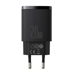 Baseus Compact Fast USB / USB Type C Charger 20W 3A Power Delivery Quick Charge 3.0 CCXJ-B01 Μαύρο
