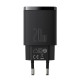 Baseus Compact Fast USB / USB Type C Charger 20W 3A Power Delivery Quick Charge 3.0 CCXJ-B01 Μαύρο