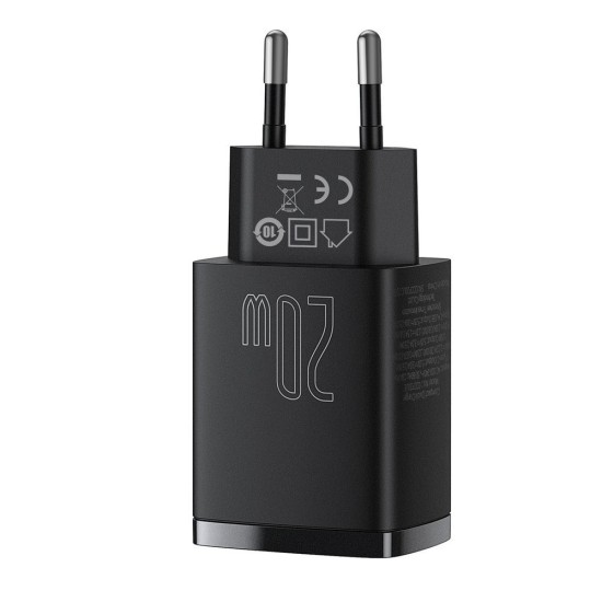 Baseus Compact Fast USB / USB Type C Charger 20W 3A Power Delivery Quick Charge 3.0 CCXJ-B01 Μαύρο