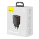 Baseus Compact Fast USB / USB Type C Charger 20W 3A Power Delivery Quick Charge 3.0 CCXJ-B01 Μαύρο