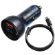 BASEUS DIGITAL DISPLAY QC + PPS DUAL QUICK CAR CHARGER 65W + 100W TYPE-C CABLE Μαύρο