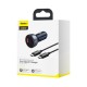 BASEUS DIGITAL DISPLAY QC + PPS DUAL QUICK CAR CHARGER 65W + 100W TYPE-C CABLE Μαύρο