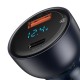 BASEUS DIGITAL DISPLAY QC + PPS DUAL QUICK CAR CHARGER 65W + 100W TYPE-C CABLE Μαύρο