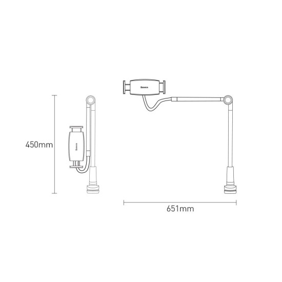 Baseus Otaku life rotary adjustment lazy holder Applicable for phone and tablet γκρι
