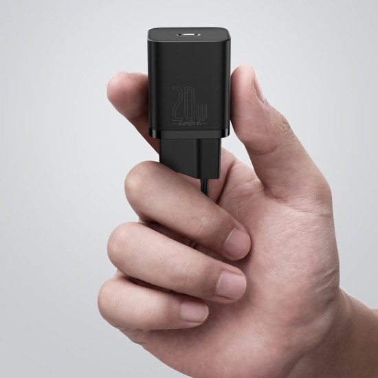 Baseus Φορτιστής με Θύρα USB-C και Καλώδιο Lightning 20W Power Delivery Λευκός (Super Si 1C)