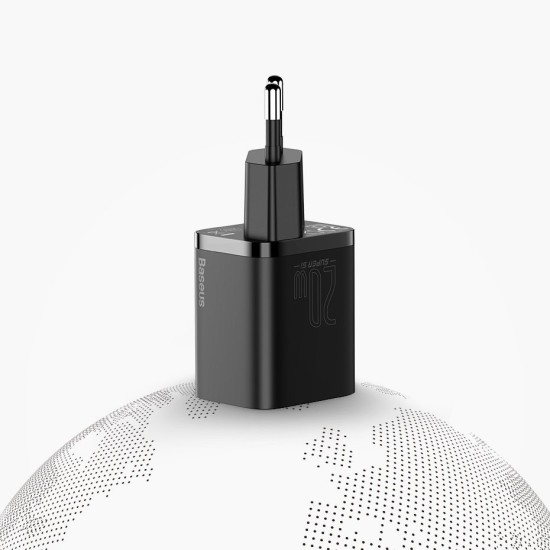 Baseus Φορτιστής με Θύρα USB-C και Καλώδιο Lightning 20W Power Delivery Λευκός (Super Si 1C)