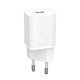 Baseus Φορτιστής με Θύρα USB-C και Καλώδιο Lightning 20W Power Delivery Λευκός (Super Si 1C)