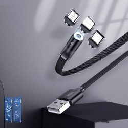 REMAX Flag Series magnetic USB cable + plug set kit Lightning / USB Type C / micro USB 2.1A 1m (RC-