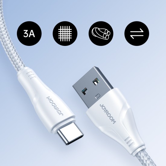 Joyroom S-UC027A11 Braided USB 2.0 Cable USB-C male - USB-A male Λευκό 0.25m