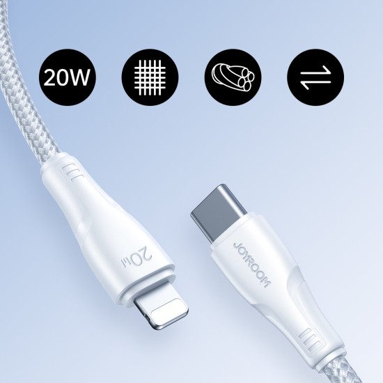 Joyroom S-CL020A11 Braided USB-C to Lightning Cable 20W Λευκό 0.25m
