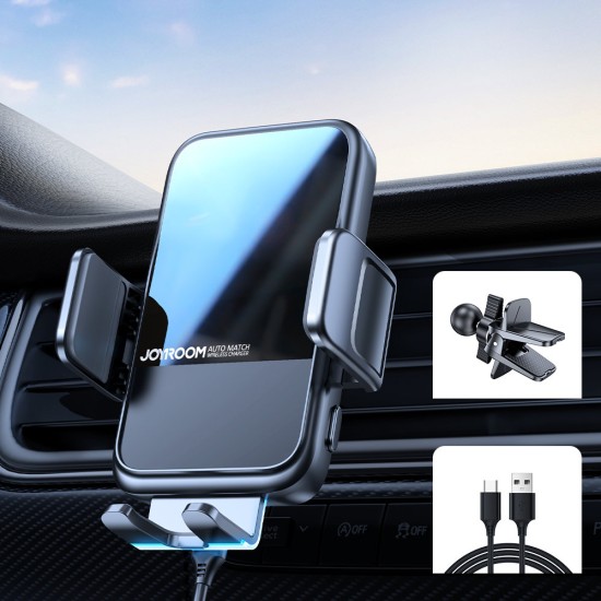 Joyroom Automatic Car Holder 15W Qi Induction Charger for Air Vent Grille Μαύρο JR-ZS298