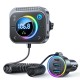 Joyroom FM transmitter / fast car charger 30W 2xUSB-A / USB-C PD JR-CL18 Μαύρο