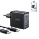 Joyroom charger GaN 67W 4 ports (2x USB, 2x USB C) black (TCG02) + cable USB C - USB C 100W Joyroom charger GaN 67W 4 ports (2x USB, 2x USB C) black (TCG02) + cable USB C - USB C 100W