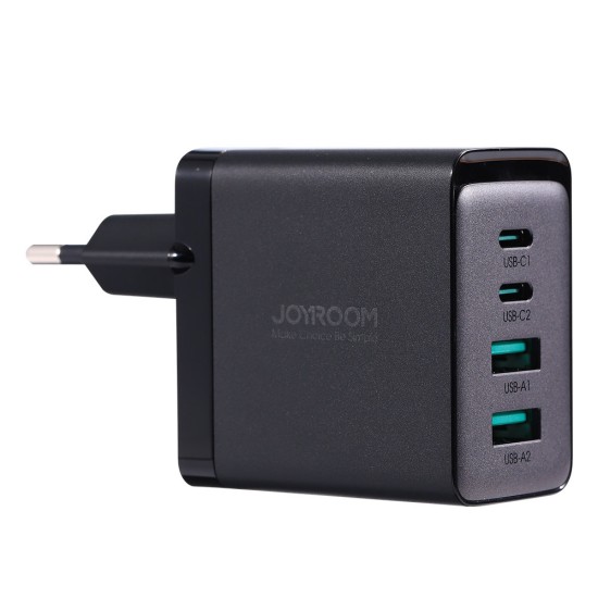 Joyroom charger GaN 67W 4 ports (2x USB, 2x USB C) black (TCG02) + cable USB C - USB C 100W Joyroom charger GaN 67W 4 ports (2x USB, 2x USB C) black (TCG02) + cable USB C - USB C 100W