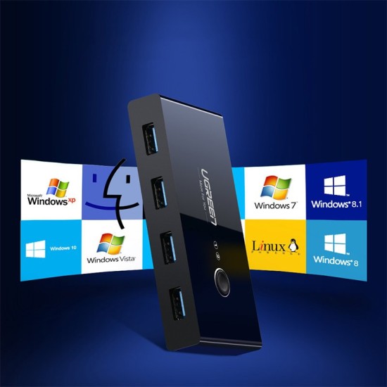Ugreen 4x USB 3.2 Gen 1 HUB sharing switch box (US216 30768) Μαύρο Ugreen 4x USB 3.2 Gen 1 HUB sharing switch box (US216 30768) Μαύρο