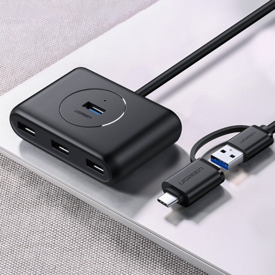 Ugreen USB 3.0 HUB 4x USB with USB Type C port 1m black (CR113 40850) Μαύρο Ugreen USB 3.0 HUB 4x USB with USB Type C port 1m black (CR113 40850) Μαύρο