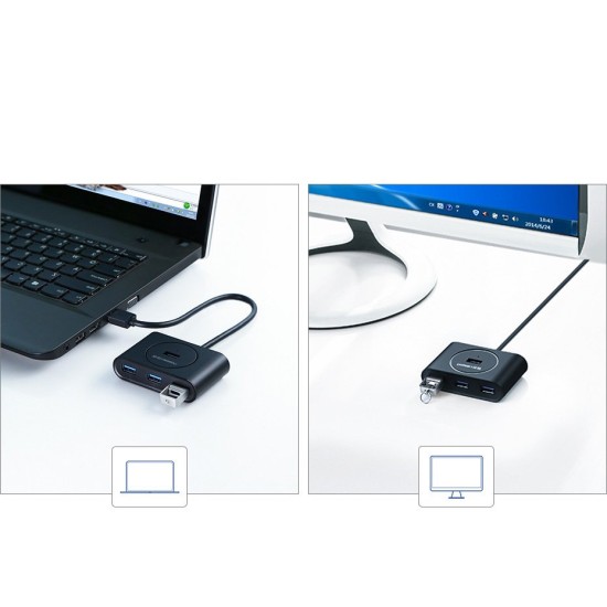 Ugreen USB 3.0 HUB 4x USB with USB Type C port 1m black (CR113 40850) Μαύρο Ugreen USB 3.0 HUB 4x USB with USB Type C port 1m black (CR113 40850) Μαύρο