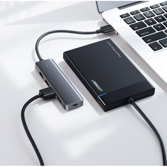 Ugreen USB HUB splitter - 4x USB 3.2 Gen 1 with micro USB power port gray (CM219 50985)