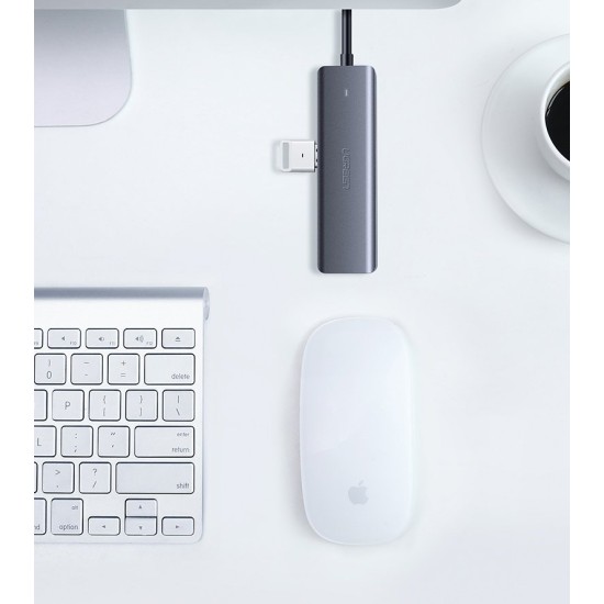 Ugreen USB HUB splitter - 4x USB 3.2 Gen 1 with micro USB power port gray (CM219 50985)