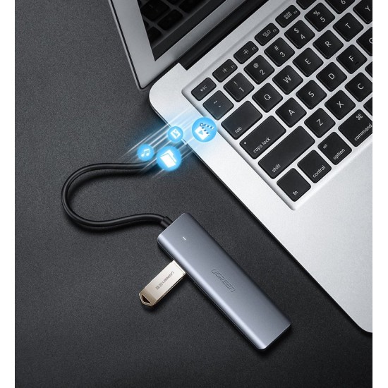 Ugreen USB HUB splitter - 4x USB 3.2 Gen 1 with micro USB power port gray (CM219 50985)