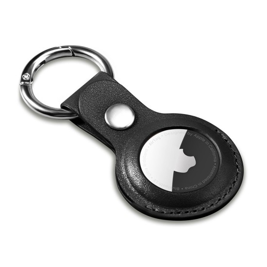 Θήκη iCarer Leather Nappa από γνήσιο δέρμα για AirTag μαύρο (WMAT01-BK)