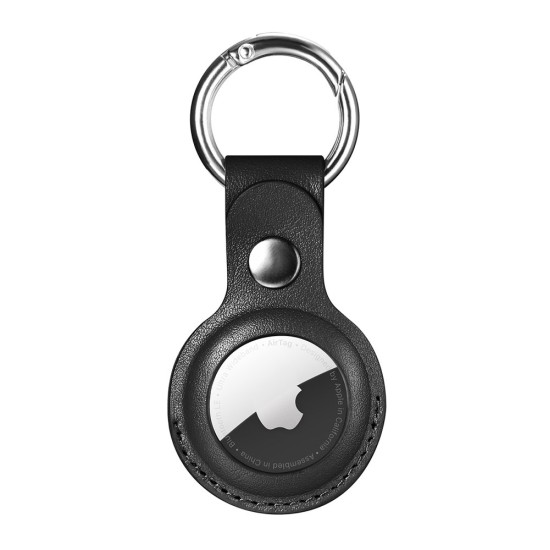 Θήκη iCarer Leather Nappa από γνήσιο δέρμα για AirTag μαύρο (WMAT01-BK)