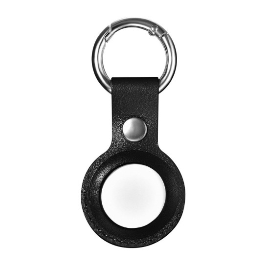 Θήκη iCarer Leather Nappa από γνήσιο δέρμα για AirTag μαύρο (WMAT01-BK)