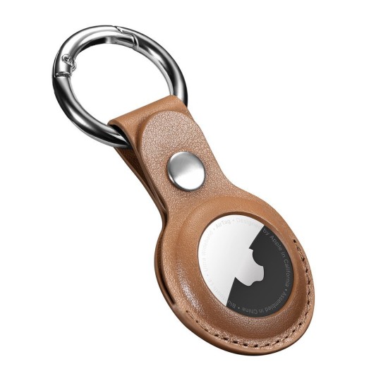 Θήκη iCarer Leather Nappa από γνήσιο δέρμα για καφέ AirTag (WMAT01-BN)
