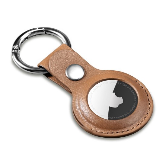 Θήκη iCarer Leather Nappa από γνήσιο δέρμα για καφέ AirTag (WMAT01-BN)