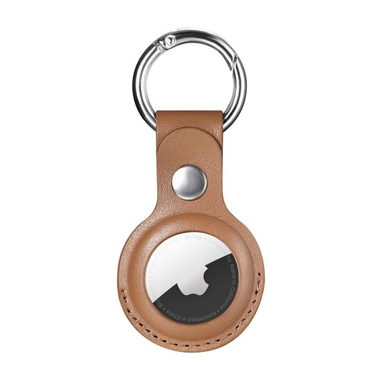 Θήκη iCarer Leather Nappa από γνήσιο δέρμα για καφέ AirTag (WMAT01-BN)