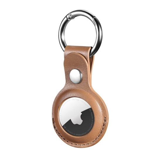 Θήκη iCarer Leather Nappa από γνήσιο δέρμα για καφέ AirTag (WMAT01-BN)