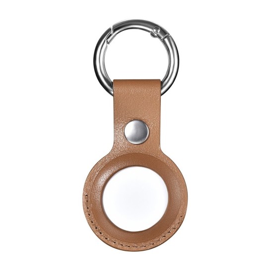 Θήκη iCarer Leather Nappa από γνήσιο δέρμα για καφέ AirTag (WMAT01-BN)