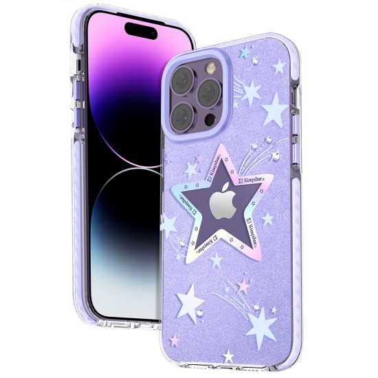 Kingxbar Heart Star Series case for iPhone 14 Pro Max purple star case