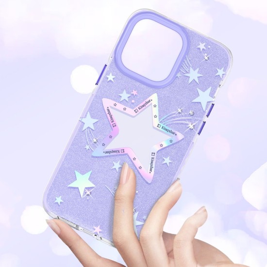 Kingxbar Heart Star Series case for iPhone 14 Pro Max purple star case
