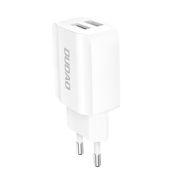 Dudao EU wall charger 2x USB 5V / 2.4A (A2EU white) λευκό