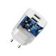 Dudao EU wall charger 2x USB 5V / 2.4A (A2EU white) λευκό