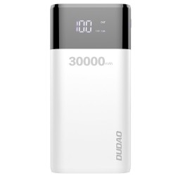 Dudao power bank 4x USB 30000mAh with LCD 4A (K8Max white) λευκό
