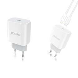 Dudao fast EU USB Type C Power Delivery 18W charger + cable USB Type C / Lightning cable 1m (A8EU +