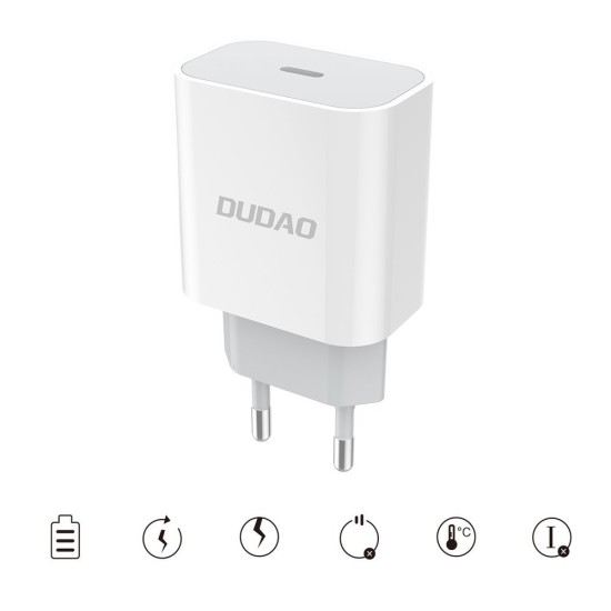 Dudao fast EU USB Type C Power Delivery 18W charger + cable USB Type C / Lightning cable 1m (A8EU +