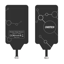 Choetech Αντάπτορας για Ασύρματη Φόρτιση Qi Micro USB (top) induction insert (WP-MICRO-101BK) Μαύρο