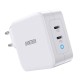 Choetech GaN fast charger 2x USB Type C Power Delivery 3.0 QuickCharge 3.0 AFC 100W EU white (PD600