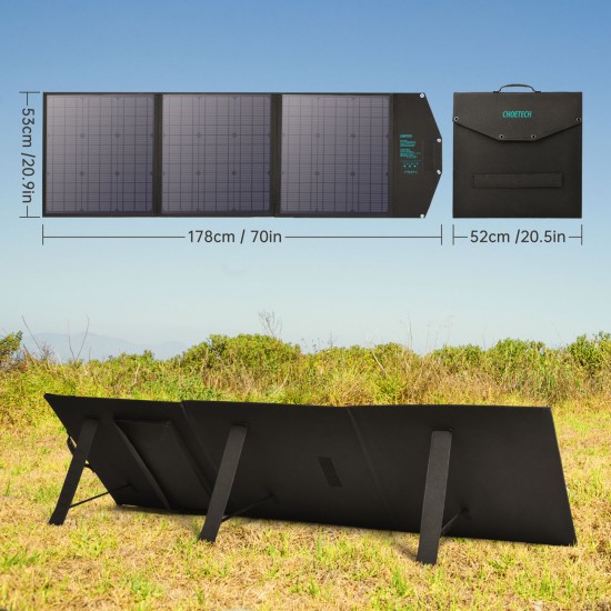 Choetech Solar 1 X Type Αναδιπλούμενος Ηλιακός Φορτιστής Φορητών Συσκευών 120W σύνδεση USB SC008