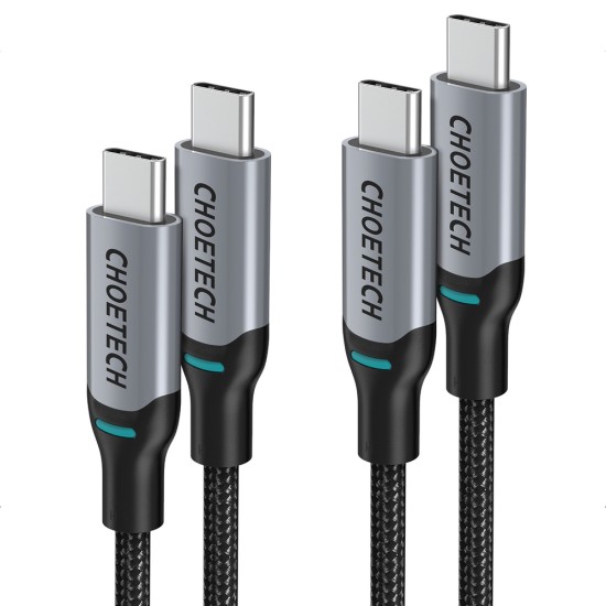 Choetech 2x USB Type C - USB Type C charging data cable Power Delivery 100W 5A 1,8m (MIX00073) Μαύρ