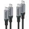 Choetech 2x USB Type C - USB Type C charging data cable Power Delivery 100W 5A 1,8m (MIX00073) Μαύρ
