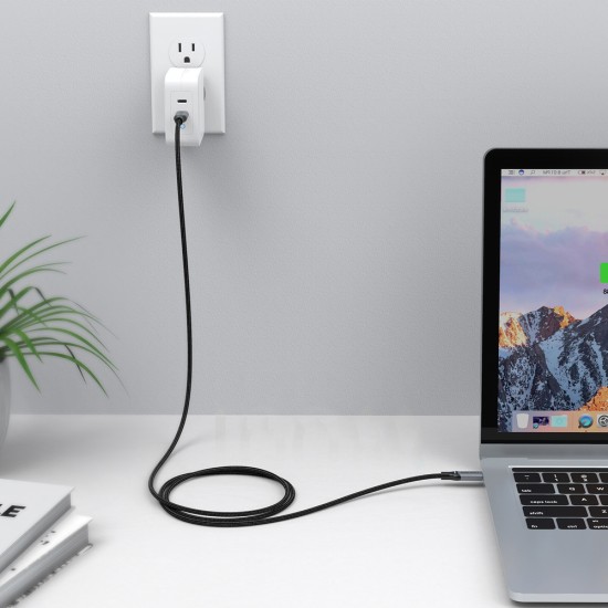 Choetech 2x USB Type C - USB Type C charging data cable Power Delivery 100W 5A 1,8m (MIX00073) Μαύρ