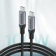 Choetech 2x USB Type C - USB Type C charging data cable Power Delivery 100W 5A 1,8m (MIX00073) Μαύρ