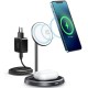 Choetech 2in1 Magnetic Holder Qi Wireless Charger for Magsafe 15W Gray + 20W AC Charger