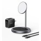 Choetech 2in1 Magnetic Holder Qi Wireless Charger for Magsafe 15W Gray + 20W AC Charger