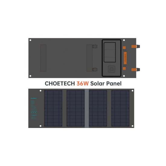 Choetech SC006 Αναδιπλούμενος Ηλιακός Φορτιστής Φορητών Συσκευών 36W 18V με σύνδεση USB (SC006)