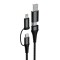 Dudao cable 4in1 microUSB cable - Lightning + USB Type C - USB gray Power Delivery 65W 1m Γκρι